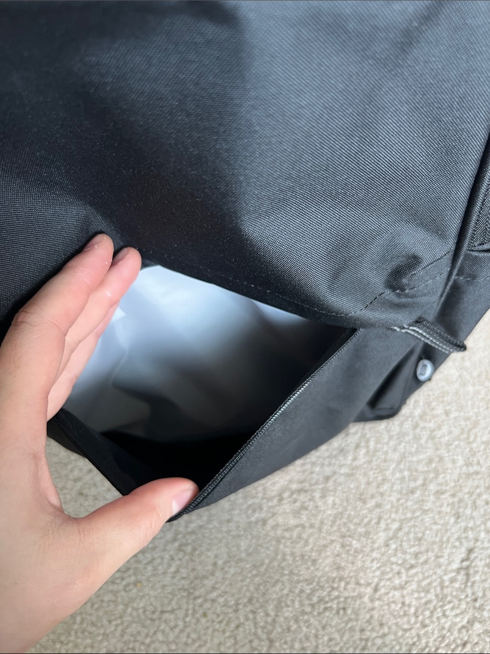 IKEA Black Minimalist Men's Backpack with Front Pocket - Picture 8 of 11